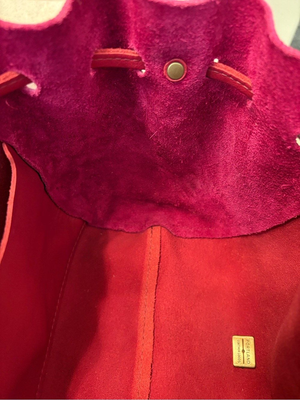 Portland Leather Goods | Nest Bucket Bag | Orchid - Picture 13 of 14